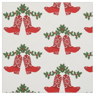 Red Bandanna Print Cowboy Boots With Garland Fabric