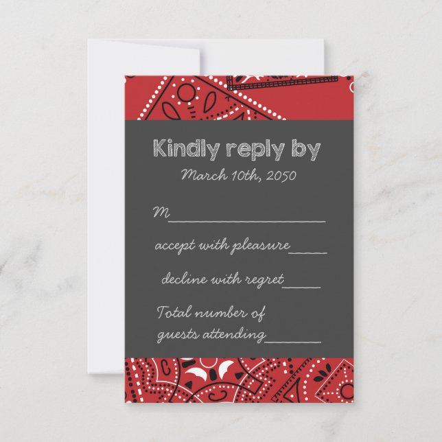 Red Bandanna RSVP Card (Front)