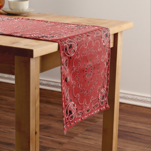 Red Bandanna Short Table Runner