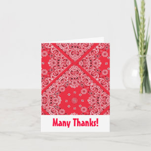 Red Bandanna Thank You Card