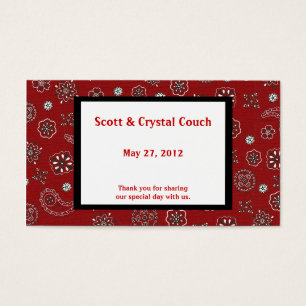 Red Bandanna Wedding Favour Card