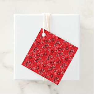 Red Bandanna Western Cowboy Ranch Adventure Fun Favour Tags