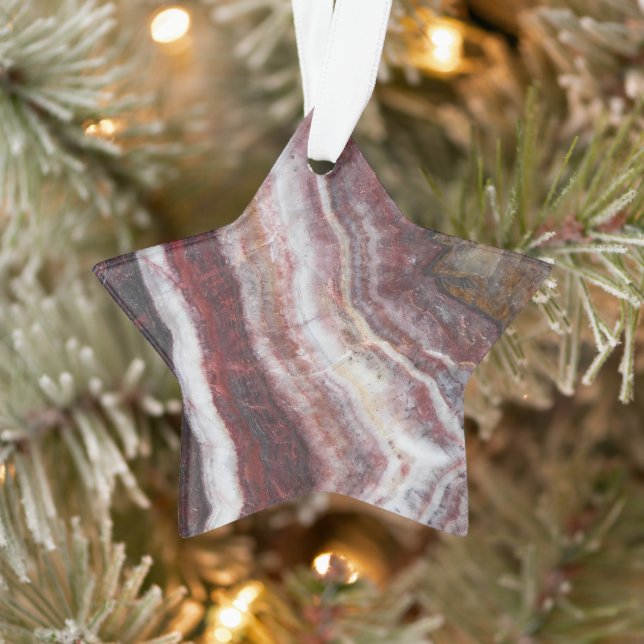Red Banded Agate Pattern Ornament (Tree)