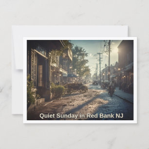 Red Bank NJ Quiet Sunday Scene 1920s Postcard