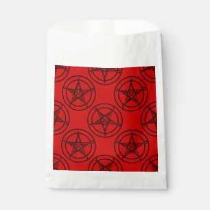 red baphomet pentagram halloween favour bags