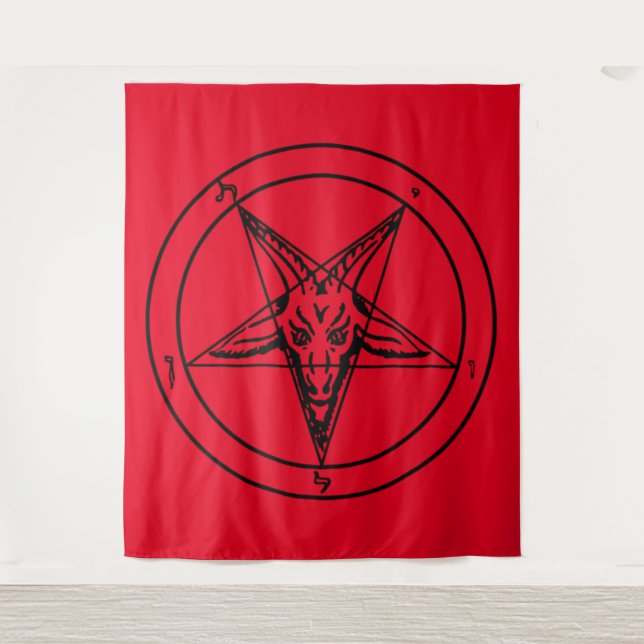 Red Baphomet Tapestry (Front)