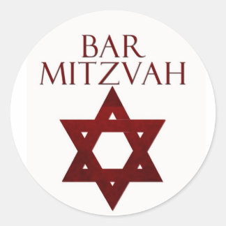 Red Bar Mitzvah stickers