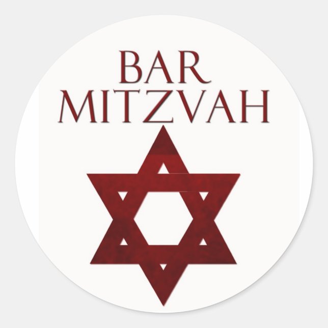 Red Bar Mitzvah stickers (Front)