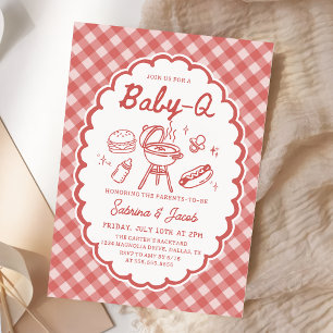 Red Barbecue Baby-Q Baby Shower Invitation