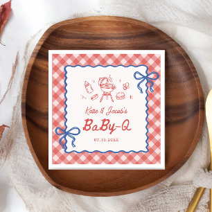 Red Barbecue Baby-Q Baby Shower Napkins