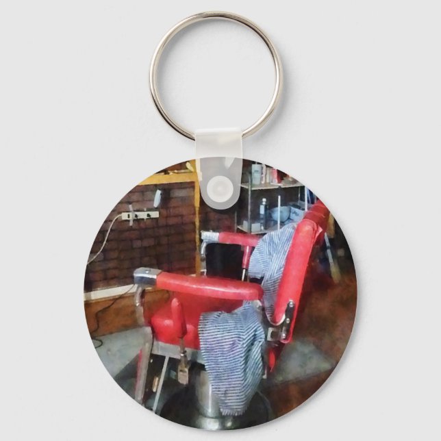 Red Barber Chair Key Ring (Front)