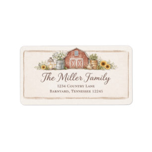 Red Barn Address Label
