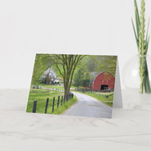 Red barn and farm house near Berlin, Ohio. Card