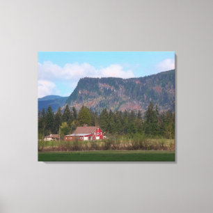 Red Barn and Mount Enumclaw Canvas Print