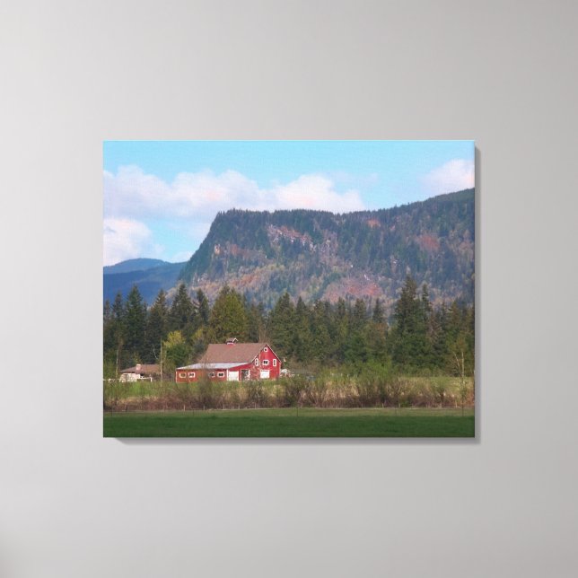 Red Barn and Mount Enumclaw  Canvas Print (Front)