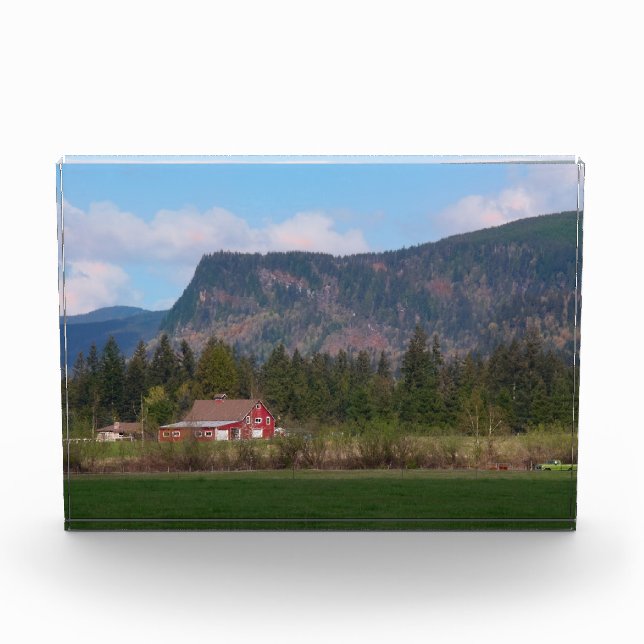 Red Barn and Mount Enumclaw  Photo Block (Front)