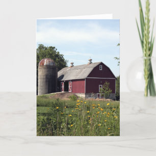 Red Barn and Silo Card