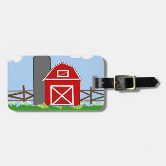Red Barn and Silo Luggage Tag (Front Horizontal)