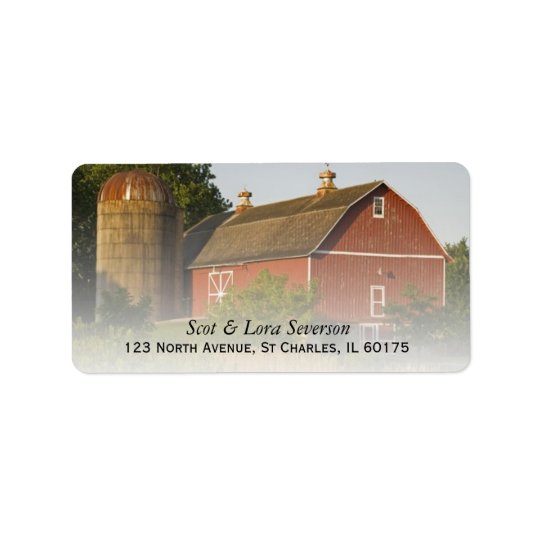 Red Barn and Silo Return Address Address Label