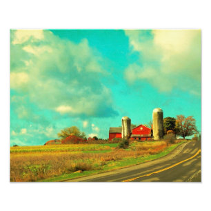 Red Barn Blue Sky Photo Print