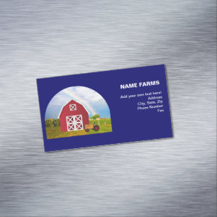 Red Barn Blue Sky Tractor Add Company Info Magnetic Business Card
