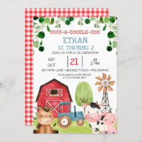 Red Barn Blue Tractor Farm Farmyard Birthday