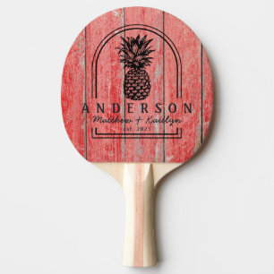Red Barn Boards Pineapple Wedding Arch & Name Ping Pong Paddle
