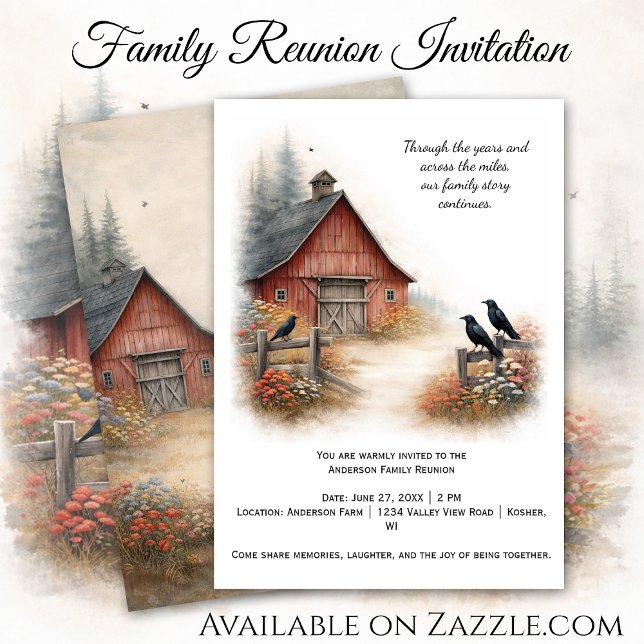 Red Barn Crows Farm Family Reunion | Invitation (Creator Uploaded)