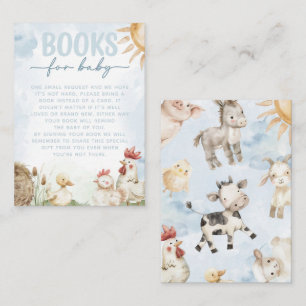 Red Barn Farm Animal Baby Shower Book Request Enclosure Card