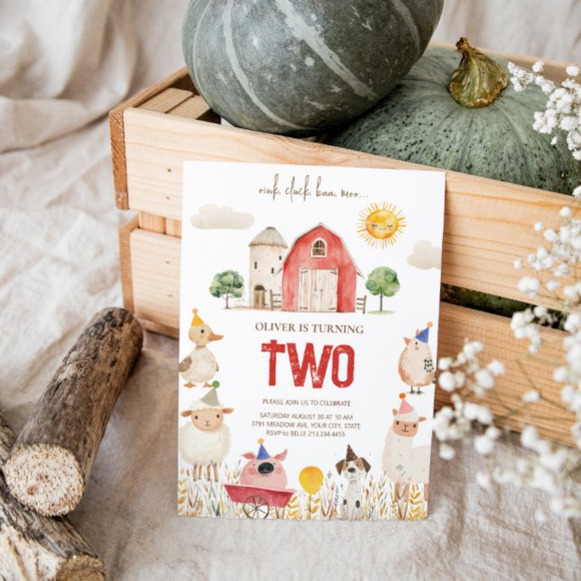 Red Barn Farm Birthday Invitation (Creator Uploaded)