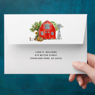 Red Barn Farm Themed Personalised Envelope