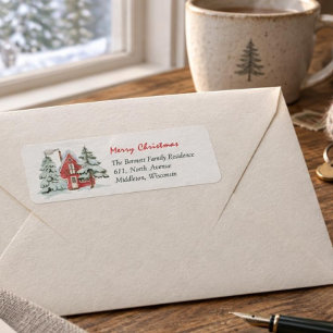 Red Barn Green Forest Pine Christmas Tree Address