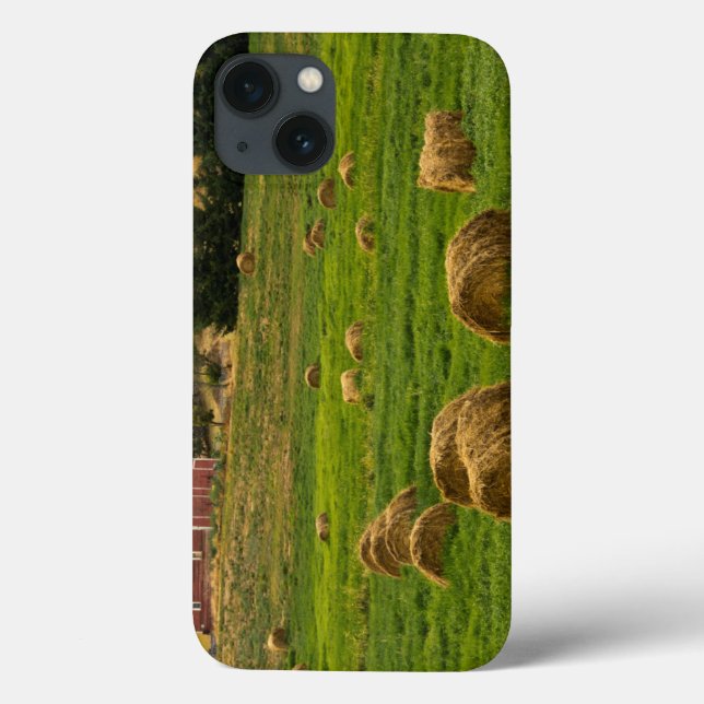 Red Barn, hay bales, Albion, Palouse Area 2 Case-Mate iPhone Case (Back)