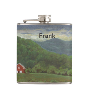 Red Barn Hip Flask