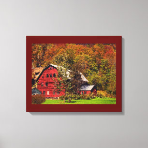 Red Barn in Autumn Canvas Print