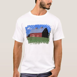 Red barn in Latah County, Idaho state PR MR) T-Shirt