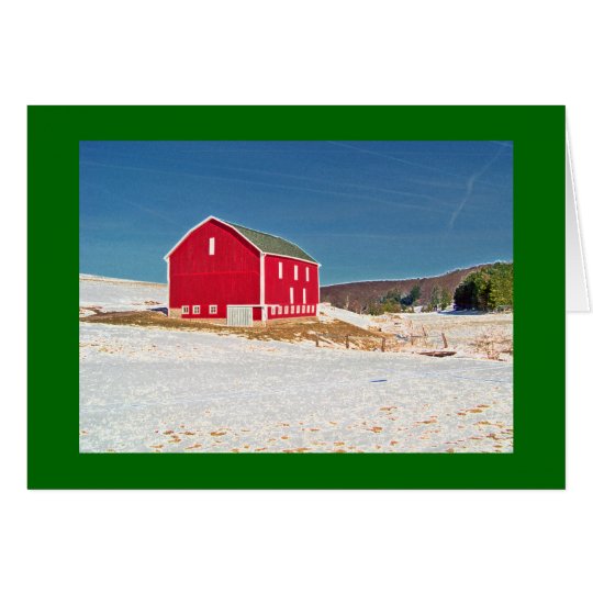 Red Barn in Snow Card