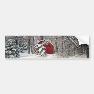 Red Barn in the Snow 2011 Bumper Sticker