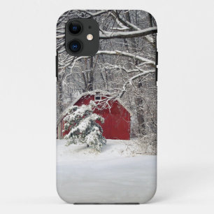 Red Barn in the Snow 2011 iPhone 11 Case