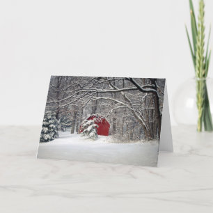 Red Barn in the Snow 2011 Greeting card