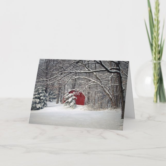 Red Barn in the Snow 2011 Holiday Card (Front)