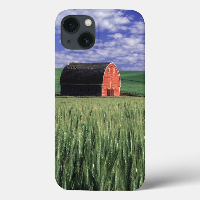 Red barn in wheat & barley field in Whitman 2 Case-Mate iPhone Case (Back)
