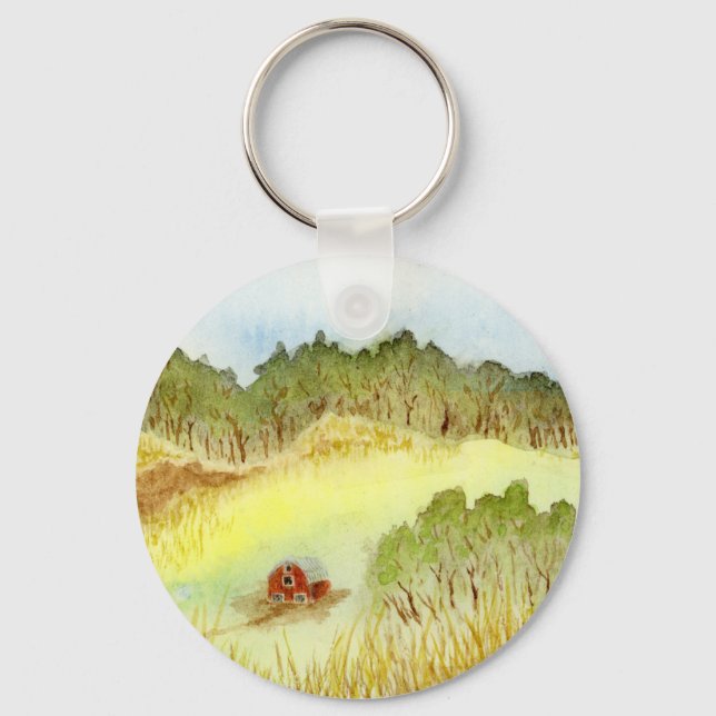 Red Barn Key Ring (Front)