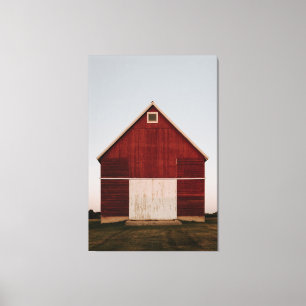 RED BARN LARGE QUAD PRINT ON STRETCHED CANVAS