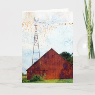 Red Barn Mixed Media All Occasion Card