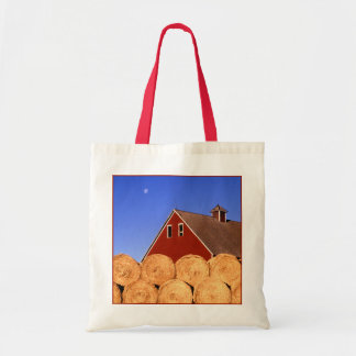 Red Barn Moon Tote Bag