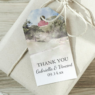 Red Barn on Hill Country Farm Wedding Favour Tags