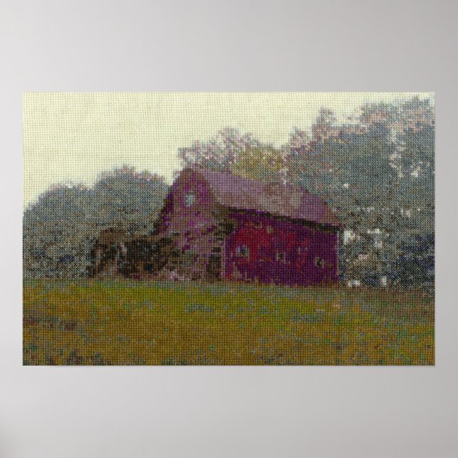 Red Barn on the Hill Poster (Front)