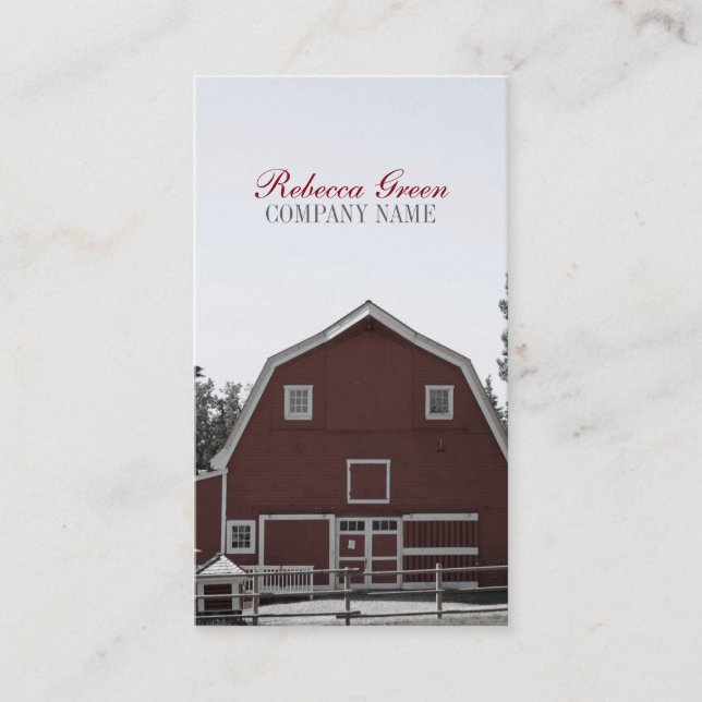 red barn Organic Cattle dairy farmer agriculture Business Card (Front)