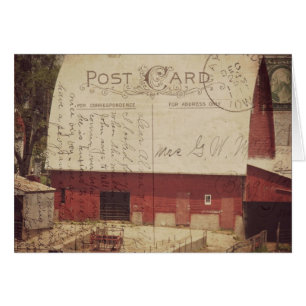 Red Barn Postcard Digital Art